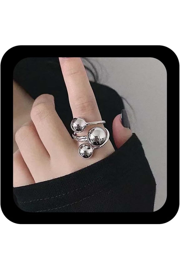 Vintage Round Balls Ring Ball Layered Ring Gold Ball Finger Ring Adjustable Ball Open Ring Ball Statement Ring Jewelry for Women