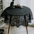 thumbnail image 1 of Vintage Round Crochet Tablecloth Macrame Lace Table Cover for Kitchen Dinning Bedside Tabletop Decoration, 1 of 2