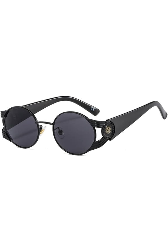 Vintage Round Gothic Steampunk Sunglasses For Men Women Party Punk Sun Glasses Metal Shades