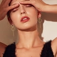 thumbnail image 1 of Vintage Round Heart Drop Earrings for Women Pearl Long Earrings Circle Ball Metal Dangle Earrings Irregular Geometry Jewelry, 1 of 5