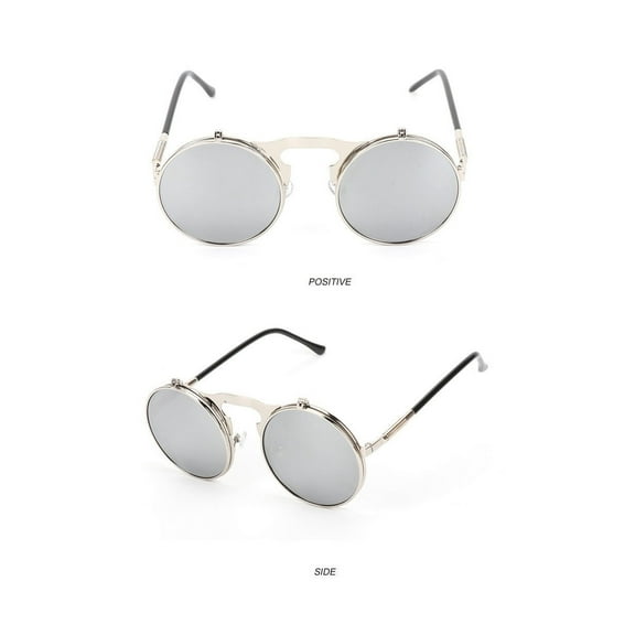 Steampunk Sunglasses Round Retro Sun Glasses UV Protection Metal Frame Vintage Punk Cycling Glasses for Men and Women