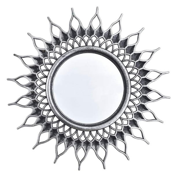Vintage Round Wall Hanging Mirror, Resilient Frame, Clear Surface, Easy to Hang, Perfect for