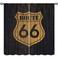 thumbnail image 1 of Vintage Route 66 Blackout Curtains Western Rustic Retro Route 66 American Road Sign Highway Art Print for Bedroom Living Room Rod Pocket Decoration Window Drapes 2 Panels W42xL54in, 1 of 6