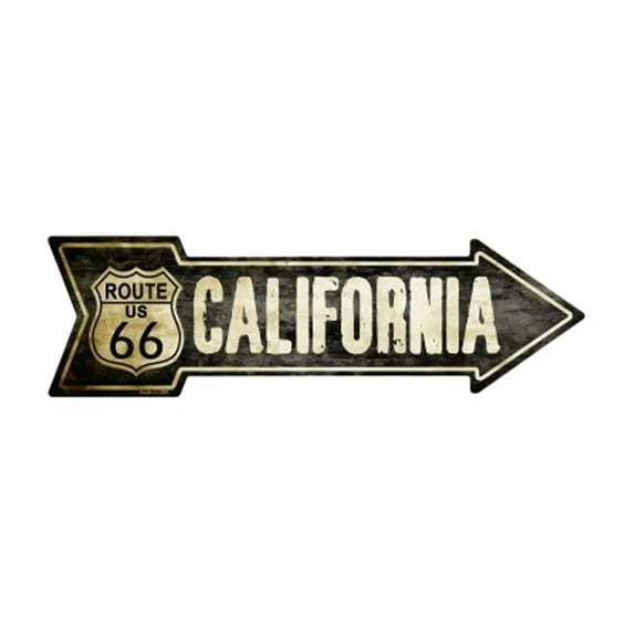 Vintage Route 66 California Novelty Metal Arrow Sign A-126