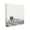 thumbnail image 1 of Vintage Row of Lifeguard Stands on Beach Coastal Gallery-Wrapped Canvas Print Wall Art, 17x17, 1 of 1