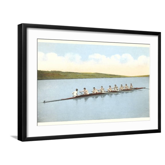 Art.com Vintage Rowing Crew Art Print, Black Frame Wall Art, 29" x 21"