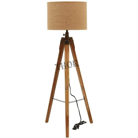 Vintage Royal Antique Natural Tripod Floor Lamp Home Decor Lamp Without Shade