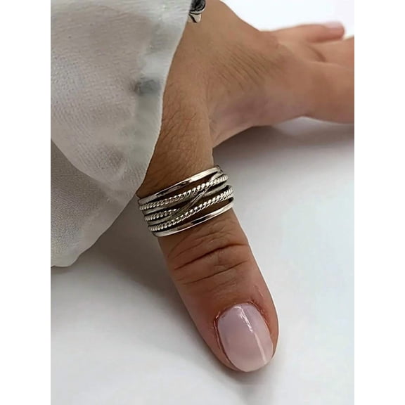 Vintage Royal Style Thumb Multi-layer Open Ring, Thick Adjustable Ring, Rough Bohemian Elegant Ring, Suitable for All Seasons Women's Jewelry, Gift for Her