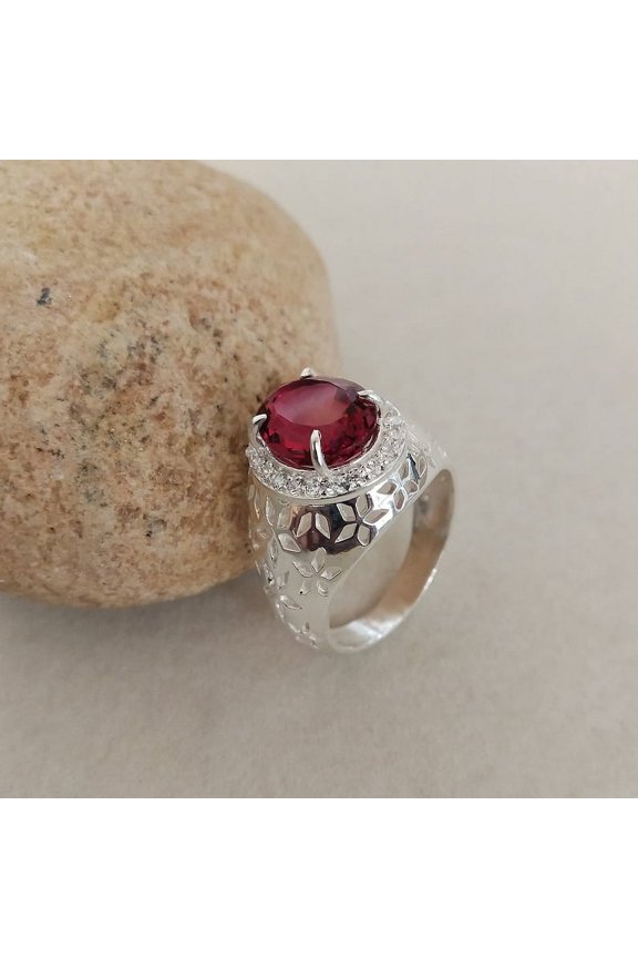 Vintage Ruby Promise Ring, Pink Ruby Ring, Engagement Ring, First Anniversary Ring, Wedding Bands, Statement Ring, Handmade Ring