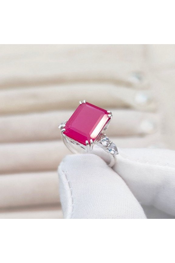 Vintage Ruby Promise Ring, Pink Ruby Ring, Engagement Ring, First Anniversary Ring, Wedding Bands, Statement Ring, Handmade Ring