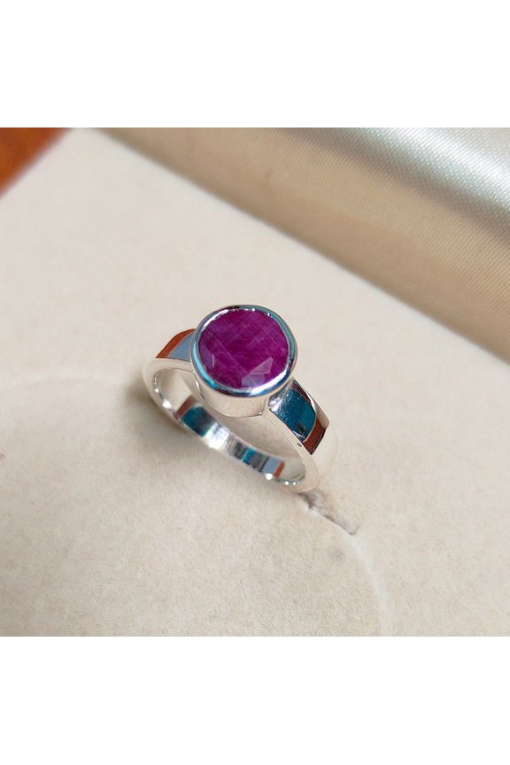 Vintage Ruby Promise Ring, Pink Ruby Ring, Engagement Ring, First Anniversary Ring, Wedding Bands, Statement Ring, Handmade Ring