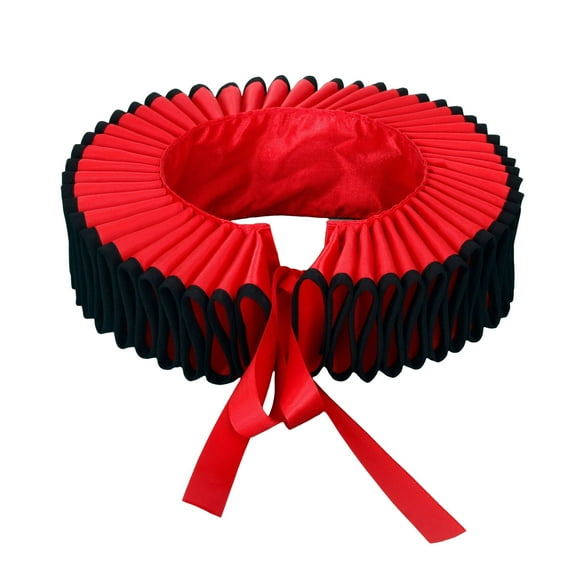 Vintage Ruffle Collar Detachable False Collar for Women Men Contrast Black Edging Clown Choker Neck Ruff Cosplay Collar