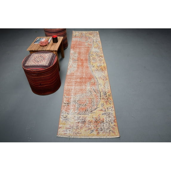 Vintage Rug, 2.1x9.2 ft Runner Rug, Anatolian Rug, Colorful Rug, Turkish Rug