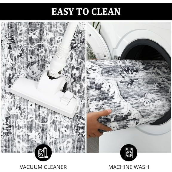 Vintage Rug - 4*6ft/5*7ft/6*9ft/8*10ft/9*12ft Washable Area Rug, Entryway Stain Resistant Kitchen Mat, Non Slip Non Shedding, Pet Friendly Bathroom Carpet, for Indoor Bedroom Living Laundry Room