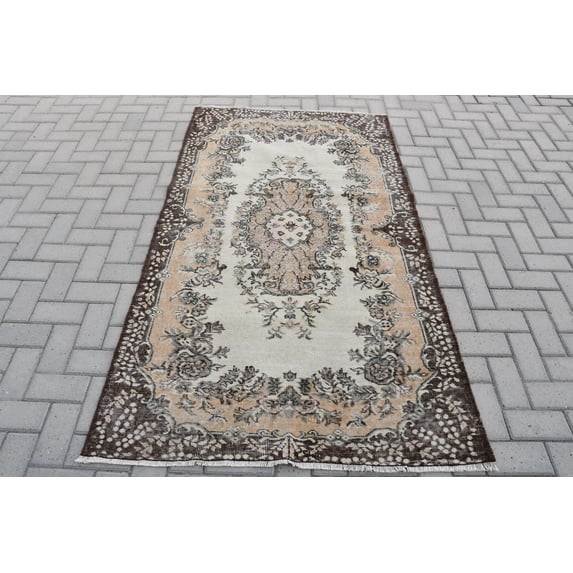 Vintage Rug, Area Carpet, Turkish Rug, Antique Carpet, 45x82 inches Orange Carpet, Decorative Bedroom Rugs, Handwoven Indoor Rug, 9292