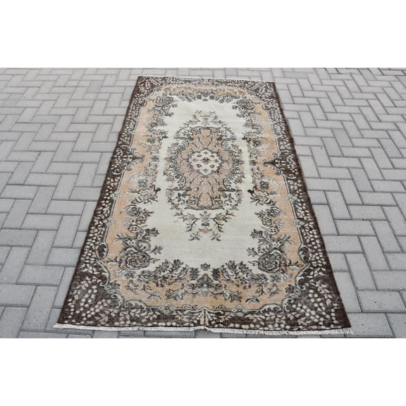 Vintage Rug, Area Carpet, Turkish Rug, Antique Carpet, 45x82 inches Orange Carpet, Decorative Bedroom Rugs, Handwoven Indoor Rug, 9292