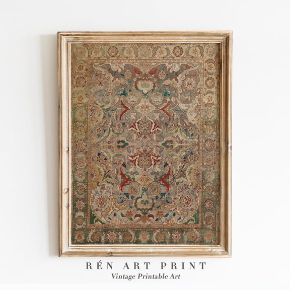 Vintage Rug Art Antique Textile Wall Decor Design1 Unframed Paper Print