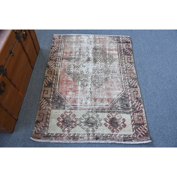 Vintage Rug, Brown Persian Rugs, 3.1x4 ft Small Rugs, Rugs For Kitchen, Anatolian Rug, Turkish Rug, Decorative Gift Rug