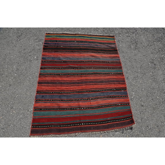 Vintage Rug, Cool Rugs, Bedroom Rug, 3.5x4.6 ft Accent Rug, Turkish Rug, Kilim