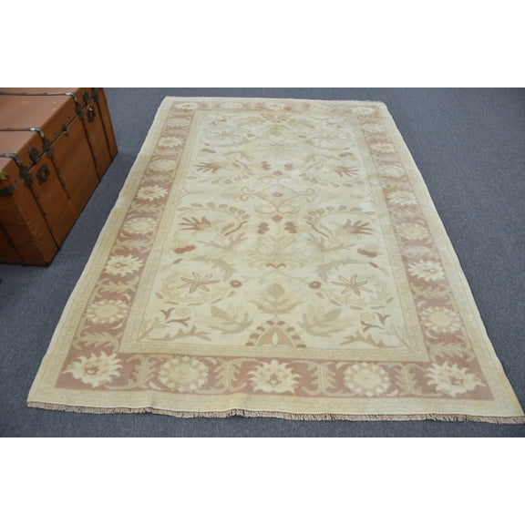 Vintage Rug, Large Rug, Turkish Rug, Oushak Carpet, 67x93 inches Red Carpet, Wool Oversize Rugs, Handmade Living Room Rug, 11815