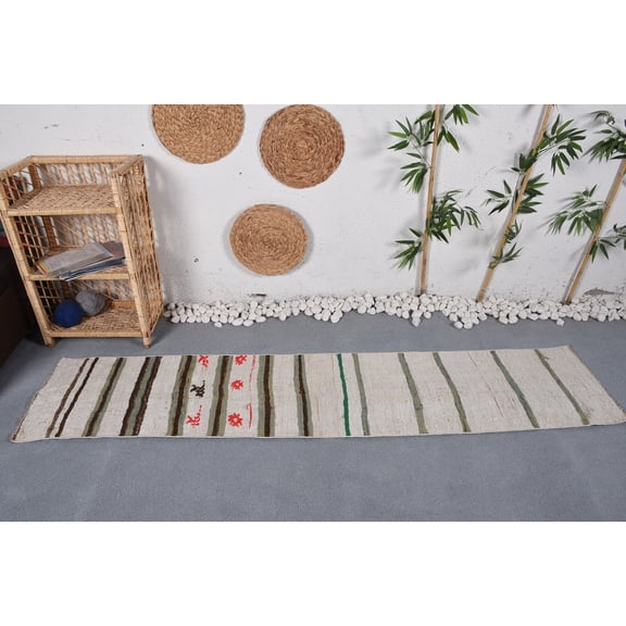 Vintage Rug, Oushak Rug, 1.7x7.5 ft Runner Rugs, Turkish Rug, Oriental Rug