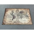 thumbnail image 1 of Vintage Rug, Soft Rug, Vintage World Map Rug, Large Rug, Old World Map Rug, Map Rug, Non-Slip Carpet Rug, Pattern Rug, Brown Rug, 3.3'x9.2' - 100x280 cm, 1 of 8