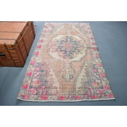 Vintage Rug, Turkish Rug, Area Carpet, Antique Carpet, 52x86 inches Orange Rug, Decorative Indoor Rugs, Turkey Bedroom Rugs, 10971
