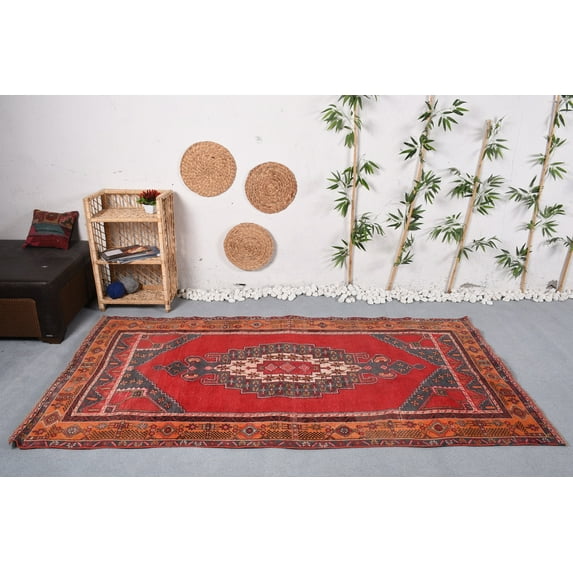 Vintage Rug, Turkish Rug, Colorful Rug, Oriental Rug, 4.2x8 ft Area Rugs