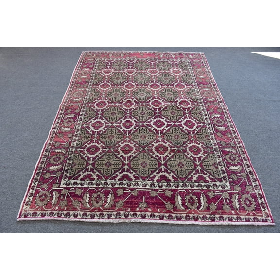 Vintage Rug, Turkish Rug, Large Carpet, Oushak Carpet, 63x93 inches Purple Carpet, Handmade Bedroom Carpet, Oversize Rugs, 12202