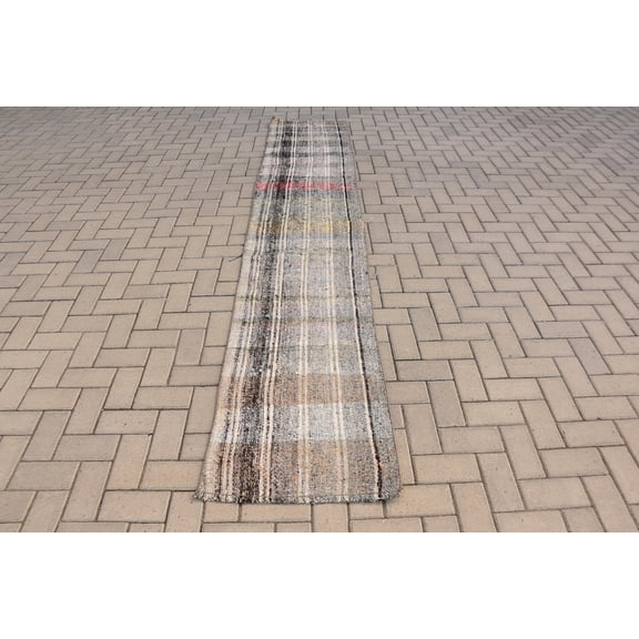 Vintage Rugs, 1.9x10.4 ft Runner Rug, Old Rug, Oriental Rug, Kilim, Bedroom Rug