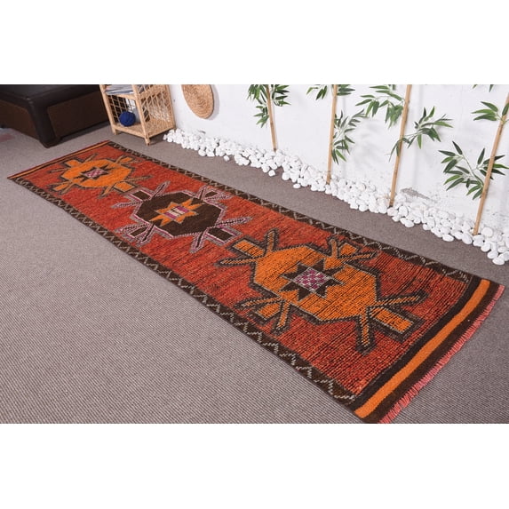 Vintage Rugs, Turkish Rugs, Kitchen Rug, 2.9x10.3 ft Runner Rug, Oriental Rug