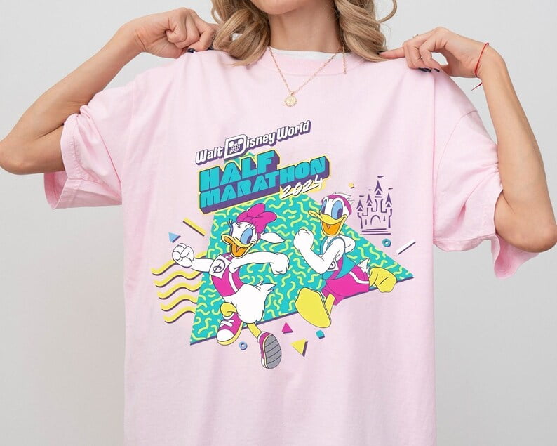 Vintage Run Disney Donald And Daisy Marathon Weekend 2024 Tshirt