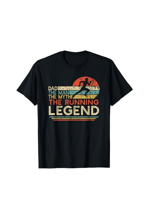 Vintage Running Dad T-Shirt - The Man The Myth The Legend Gift for Runners