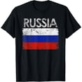 thumbnail image 1 of Vintage Russia Russian Flag Pride Gift T-Shirt, 1 of 4