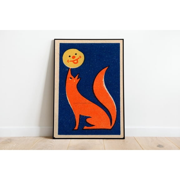 Vintage Russian Fox Matchbox Wall Art Rustic Nursery Wall Decor