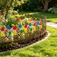 thumbnail image 1 of Vintage Rust Effect Colorful Garden Floral Decorative Wrought Iron Ornament With Ground Spike For Outdoor Display, 1 of 6