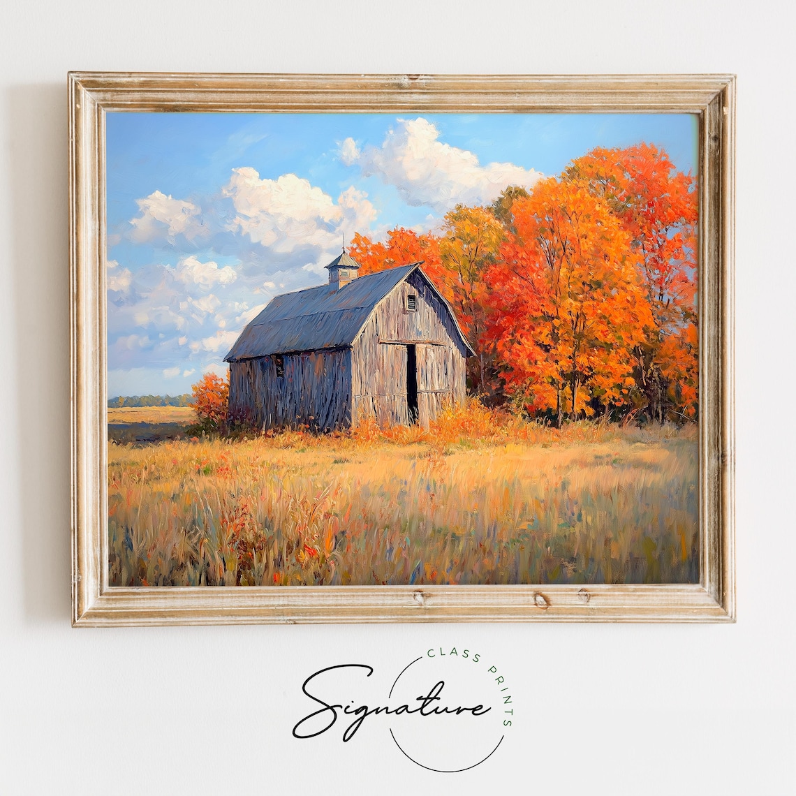Rustic Barn Fall Display Vintage Rustic Barn Fall Landscape, Autumn Fields Wall Art, Earthy Fall ...
