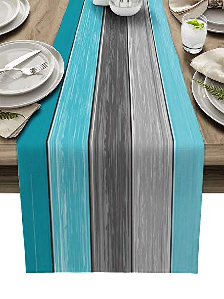 Vintage Rustic Barn Wood Texture Gradient Linen Rectangle Table Runner ...