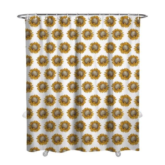 Vintage Rustic Boho Sunflower Shower Curtain 72x84, Yellow Floral Wildflower Bee Butterfly Pattern, Quick-Dry Polyester with Hooks for Country Farmhouse Bathroom Decor