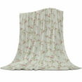 thumbnail image 1 of Vintage Rustic Floral Light Pink Roses Leaves Sage Green Flannel Blanket for Bed,Travel and Camping, Super Soft Cozy Blanket for All Seasons 32"x48", 1 of 6