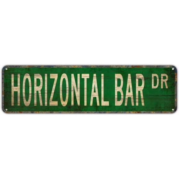 Vintage Rustic Metal Tin Bar Sign, Horizontal Wall Decor for Home, Man Cave or Patio, 4 x 16 Inch