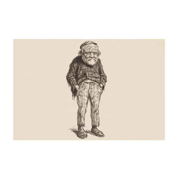 Vintage Rustic Old Man Portrait Canvas Wall Art Oil Painting Style Reproduction For Living Room Apartment Home Decor 12*18in