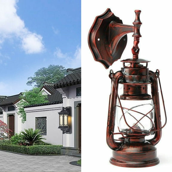 Vintage Rustic Outdoor Wall Sconce Lantern Lamp Retro Antique Light Fixture E27 for Living Room, Bedroom