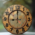 thumbnail image 1 of Vintage Rustic Wall Clock with Large Numbers And Distressed Finish 10-Inch Silent Wooden Wall Clock, Battery Operated (AA Batteries Not Included), Artistic Home Decor, 1 of 7
