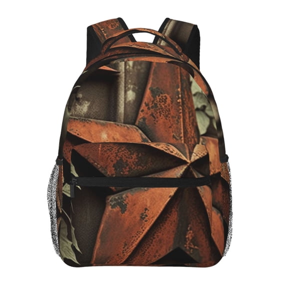 Vintage Rusty Stars Primitive Country Rustic Laptop Backpack Travel Rucksack for Teens Adults, Fits 15-inch Notebook