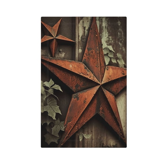 Vintage Rusty Stars Primitive Country Rustic Light Switch Cover Decorator No Device Blank Wall Plate 1-Gang Receptacle Outlet Decor