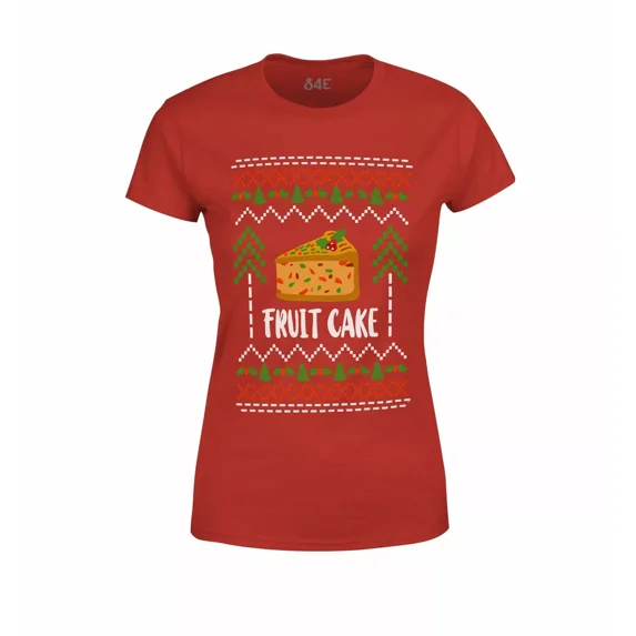 Vintage S4E Women'S Fruit Cake T-Shirt Funny Ugly Christmas Holiday Shirts - Perfect Gifts For Everyone