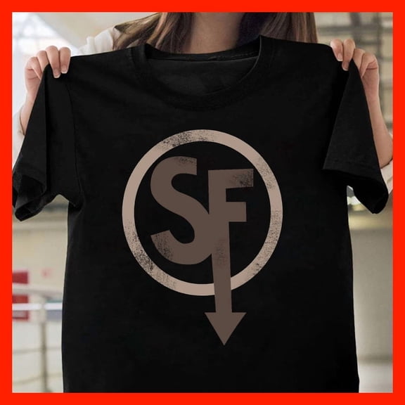 Vintage SF Logo T-Shirt Retro Distressed SF Arrow Graphic Tee Casual Streetwear T445, Softstyle for Unisex, Extended Sizes Up to 5XL