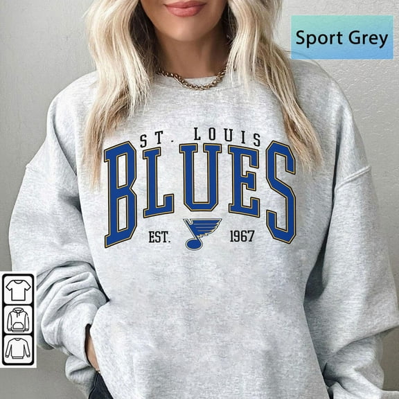Vintage ST. Louis Hockey Sweatshirt, Retro Blues Ice Hockey Shirt