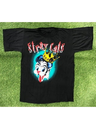 トップス 90s Stray Cats Baseball Shirt Vintage RARE Squeeze Stray Cats Parking Lot Bootleg T Shirt